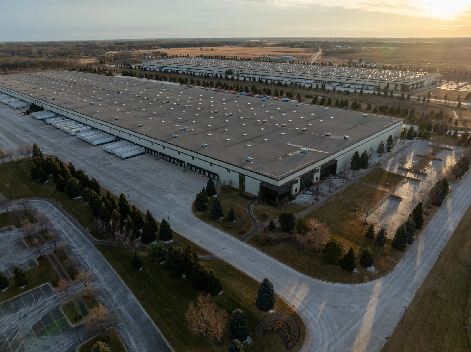 Aerial view of a distribution facility